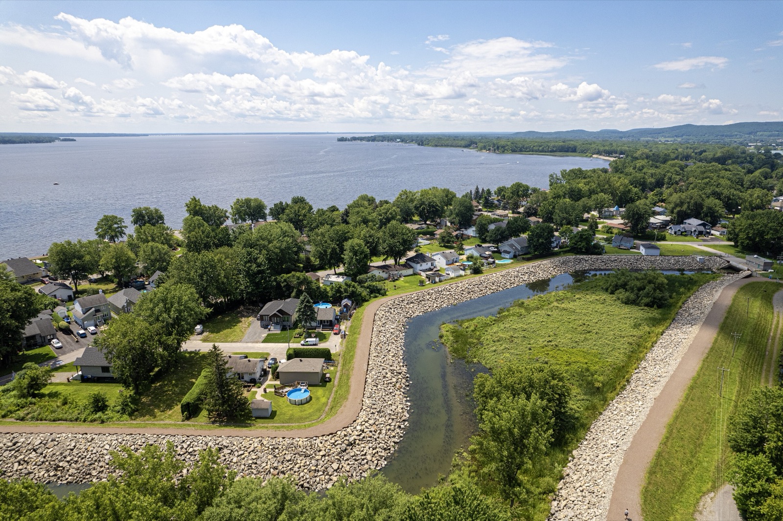 Vue aérienne de Pointe-Calumet