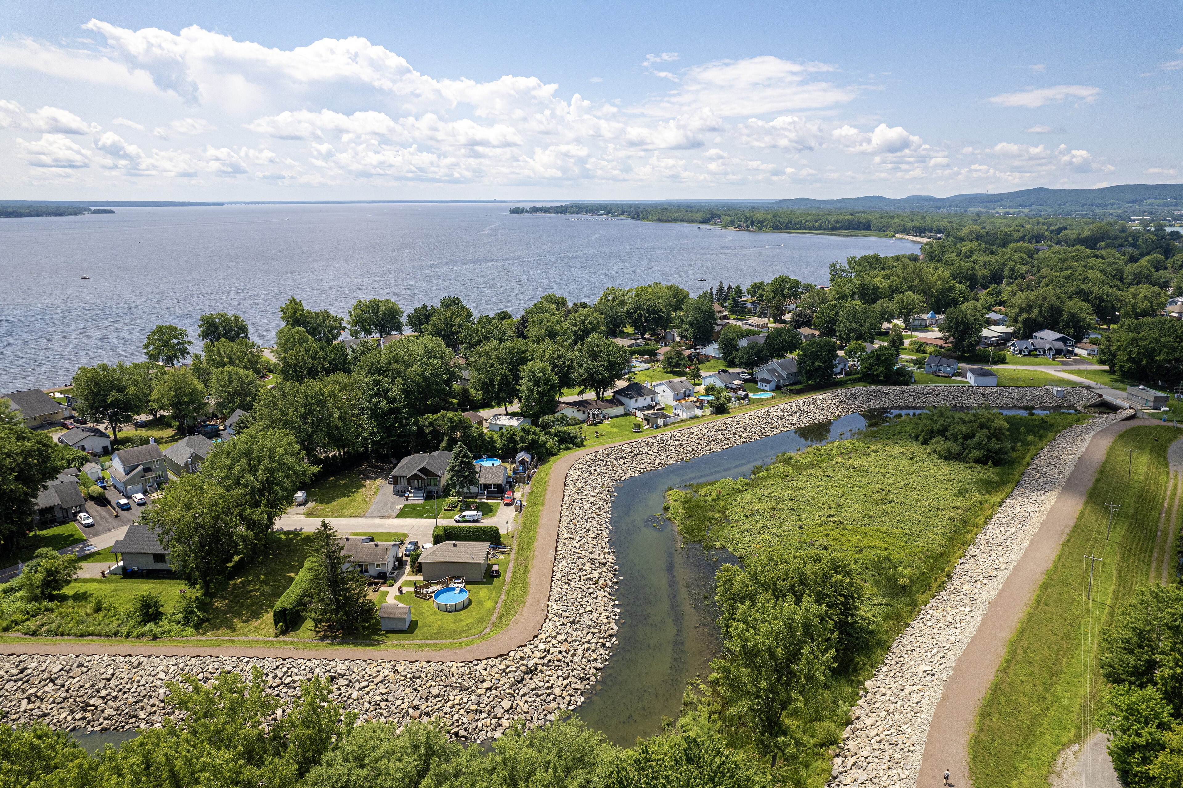 Vue aérienne de Pointe-Calumet